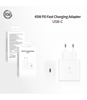 CARGADOR PARED PD 45W PUERTO-C SIN CABLE [BLANCO]