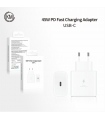 CARGADOR PARED PD 45W PUERTO-C SIN CABLE [BLANCO]