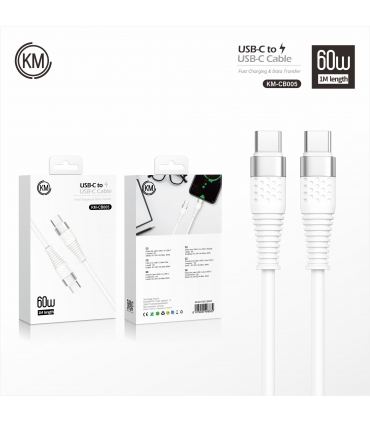 充电线_KM-CB005 CABLE 60W TYPE-C A TYPE-C 1M