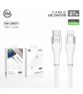 充电线_KM-CB007 CABLE 27W TYPE-C A LIGHTNING 1M