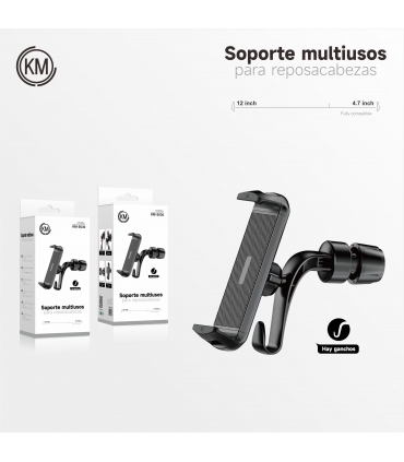 支架_KM-S030 Soporte Tablet Coche Reposacabezas Con Gancho
