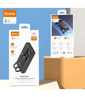 充电宝_GP-11 Geman 12W Dual Cables Power Bank 10000mAh
