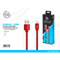 KM-215 CABLE LIGHTNING TRENZADO MEZCLILLA [ROJO]