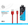 KM-227 CABLE TYPE-C TRENZADO MEZCLILLA [ROJO]