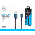 KM-226 CABLE TYPE-C TRENZADO MEZCLILLA [AZUL]