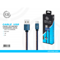 KM-220 CABLE MICRO-USB TRENZADO MEZCLILLA [AZUL]