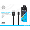 KM-239 CABLE MICRO-USB 50CM TRENZADO [NEGRO]