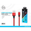 KM-241 CABLE TYPE-C 50CM TRENZADO [ROJO]