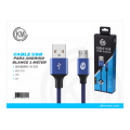 KM-216 CABLE MICRO-USB TRENZADO [AZUL]