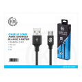 KM-230 CABLE MICRO-USB TRENZADO [NEGRO]