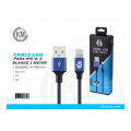 KM-210 CABLE LIGHTNING TRENZADO [AZUL]