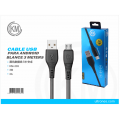 KM-203 CABLE MICRO-USB 3M [NEGRO]